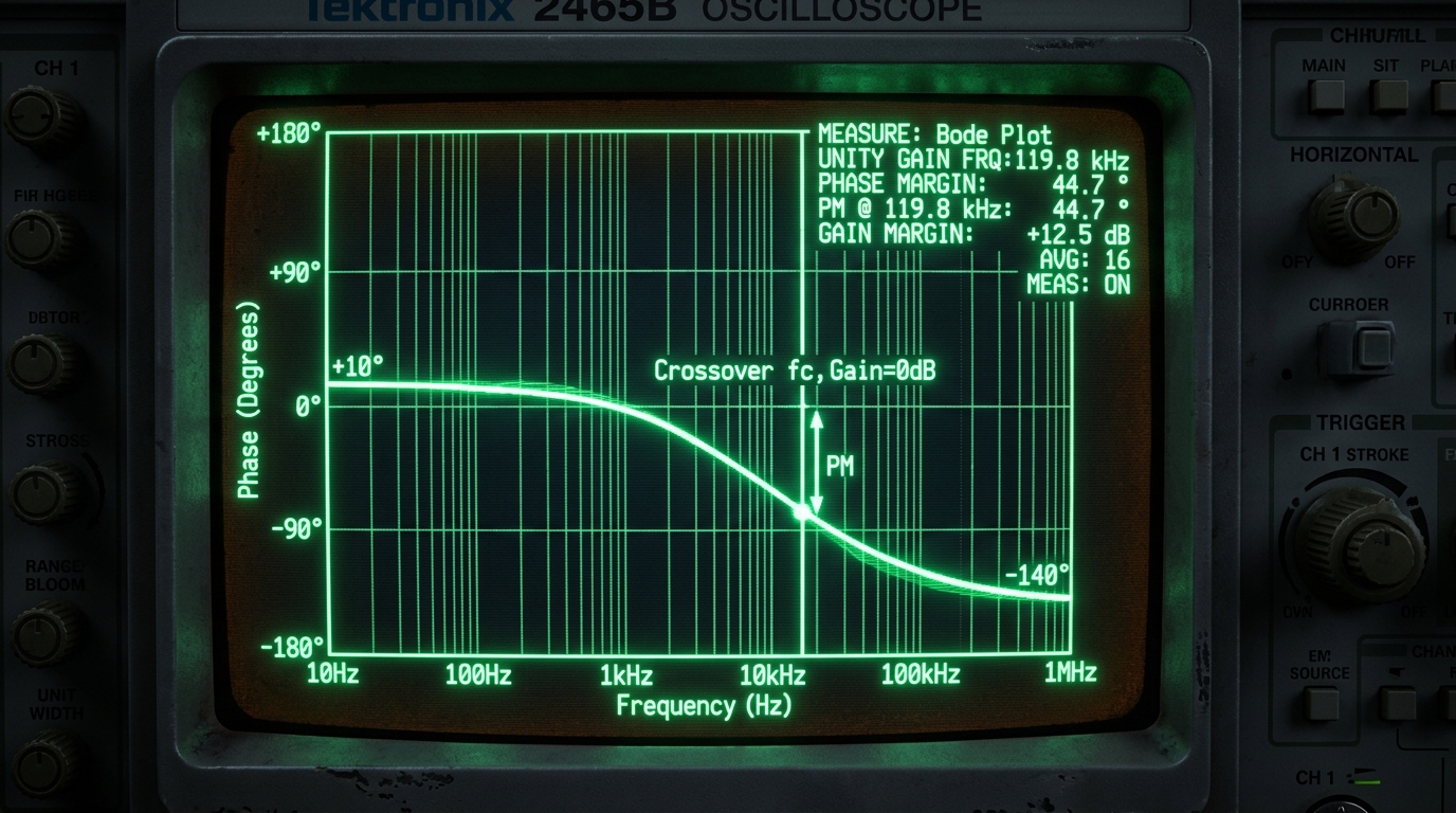 Bode Plot on CRT Oscilloscope Screen