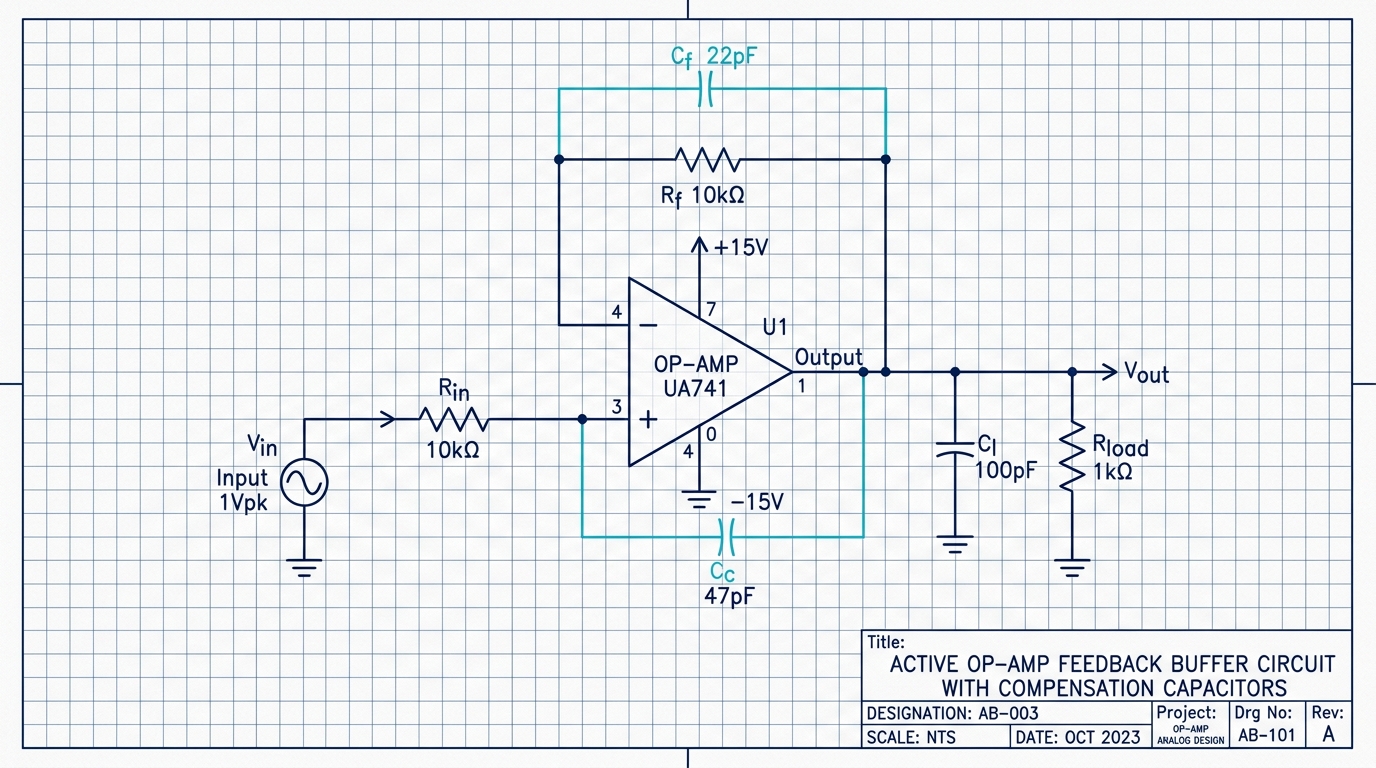 Op-amp Feedback Buffer Circuit Schematic